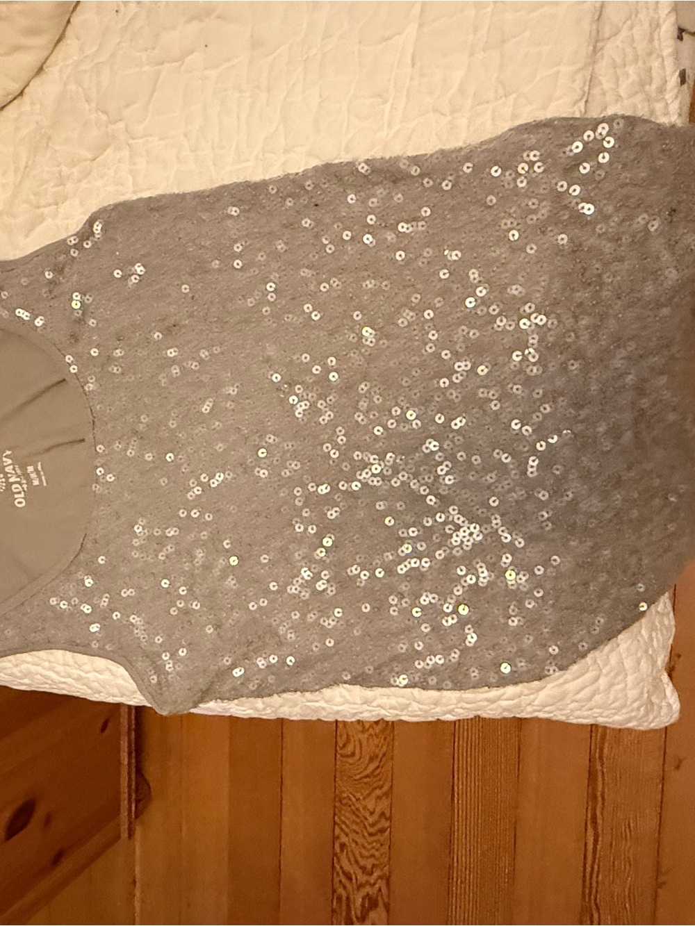 Old Navy Silver Sequin Tank Top